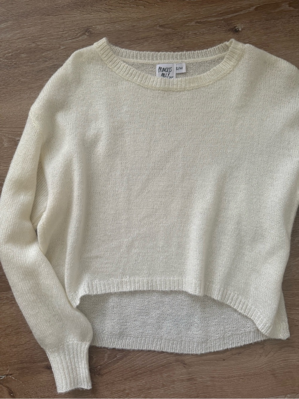 Princess Polly Soft Cream Crewneck Sweater size small